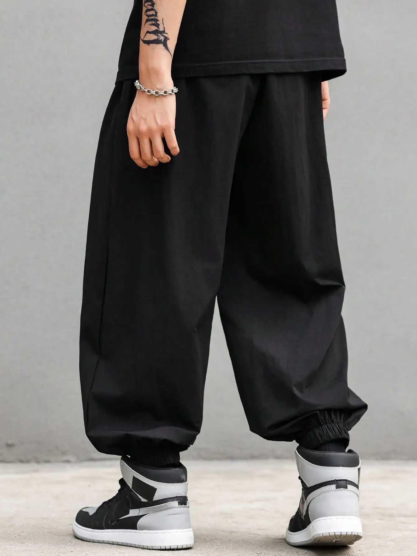 plus Size Mens Casual Trendy Long Pants Loose Fit for Daily Outings And Outdoor Sports M260328