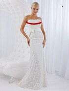 Red Plus Size Guest Dress Sexy Strapless Dresses Evening Wear Side Split Long Prom Gowns