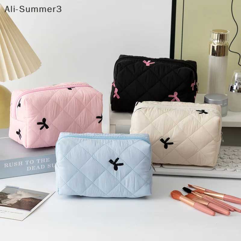 Cute Bow Tie Makeup Bag Aesthetic Makeup Organizer Travel Toiletry Pouch Portable Makeup Storage For Women D260328