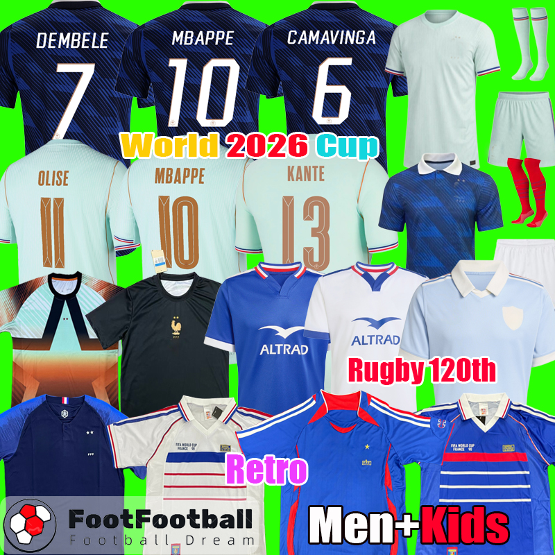 S-4XL France jersey 2026 26 27 GIROUD MBAPPE GRIEZMANN football shirt Soccer Jerseys Retro 1998 1996 2006 PAVARD KANTE Maillot De Foot Equipe Maillots Men Kids Kit