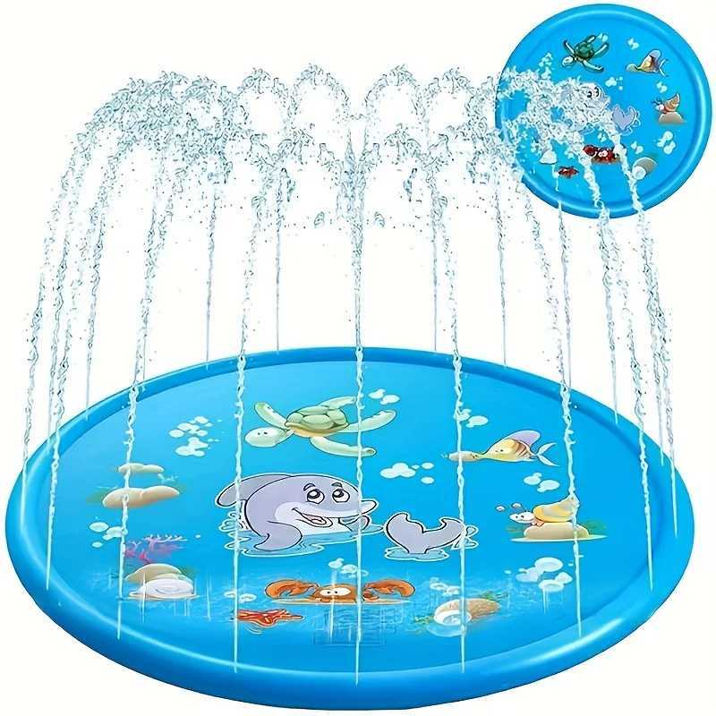 Children Play Spray Mat 100cm Beach Inflatable Water Sprinkler Pad Outdoor Game Toy Lawn Swimming Pool Mat Kids Toys Z260328
