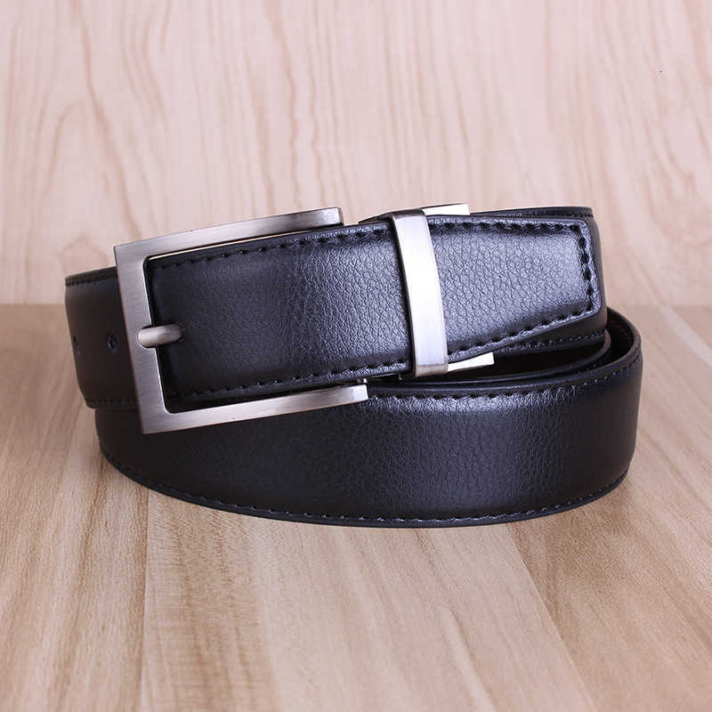 Men's genuine leather belt with rotating buckle, made of cowhide, suitable for casual wear, double-sided usable, with a rotating pin buckle.XJ251