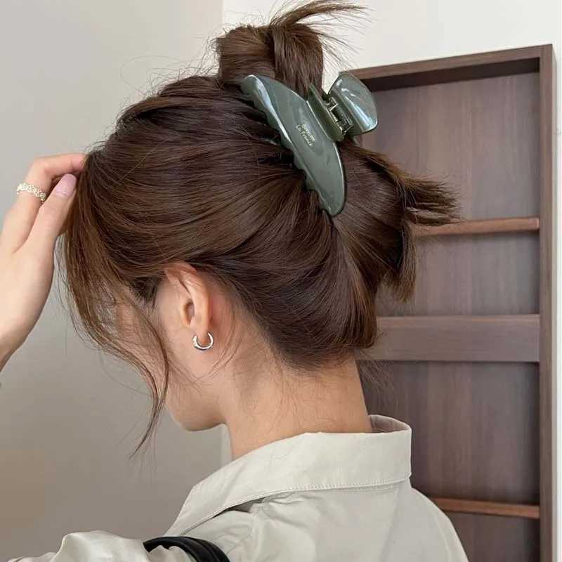 New Retro Korean Acetate Hair Claw Large Crab Hair Clips Shark Clip Simple Hairpin Fashion Hair Accessories for Woman Girls H260328