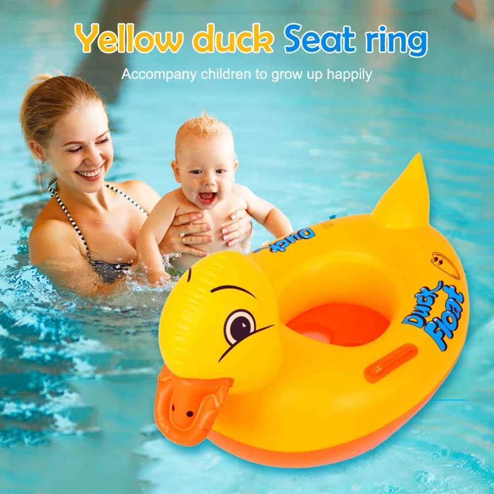 Duck Inflatable Toys for Baby Summer Water Toys Swimming Float Seat with Handle Outdoor PVC Inflatable Ring for Pool Beach Z260328
