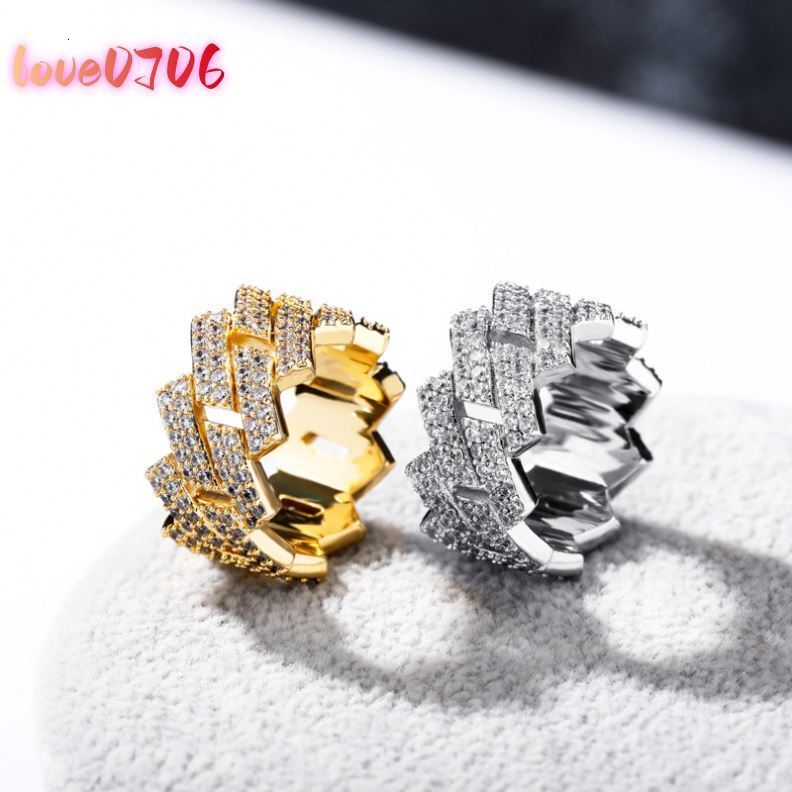 Men's Diamond Hip Hop Ring 10K Gold Full VVS Moissanite Hip Hop Ring Men's Style