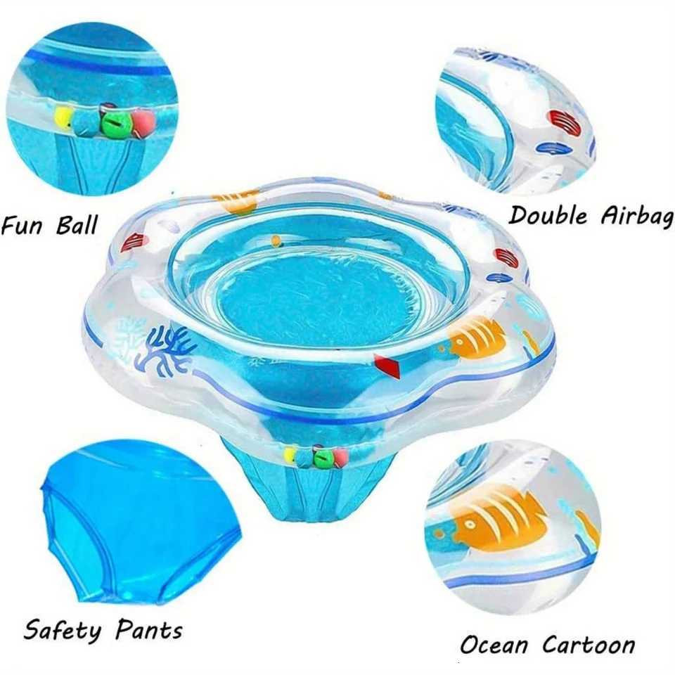 Baby Swimming Lifebuoy Baby Swimming Bath Swimming Training Environmental Safety Double Airbag Blue Swimming Ring Z260328