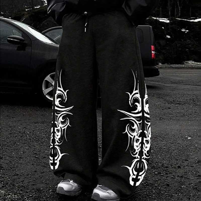 Harajuku Hip-Hop Trousers Men High Street Y2K Pants Casual Wide-leg Pants Sweatpants Spring Summer Printed Streetwear Trend Pant M260328