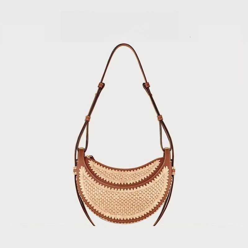 Womens Woven Tote Bag Large Capacity Straw Beach Handbag Simple Casual Shoulder Bag for Summer C260327