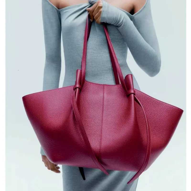 New leather shoulder bag large capacity commuter womens bag high-quality handbag fashionable casual tote bag C260327