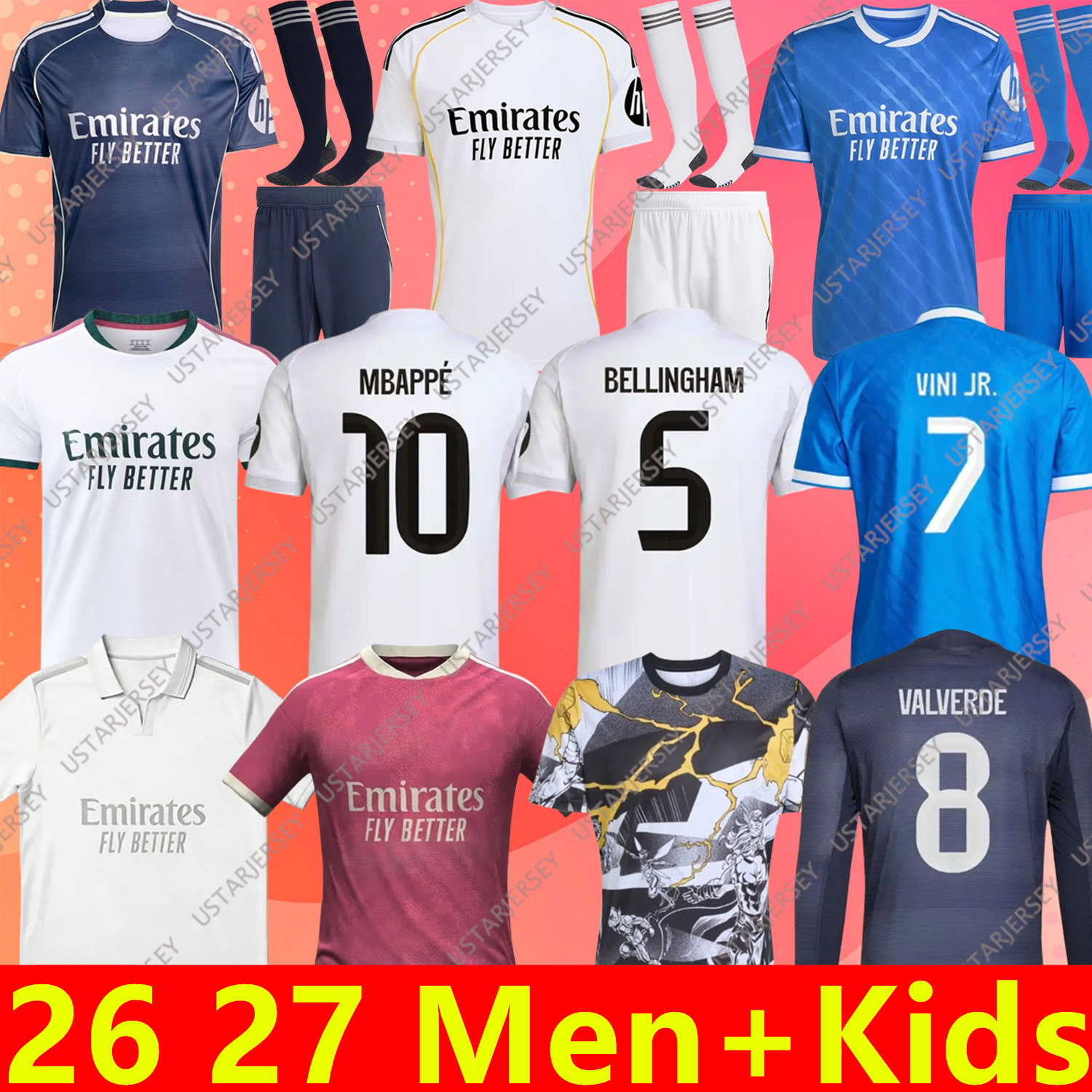 Reals MAdriD 25 26 27 BELLINGHAM VINI JR MBAPPE soccer jerseys Tchouameni 2026 2027 football shirt RODRYGO CAMAVINGA MODRIC VALVERDE men kid kit uniforms fans player