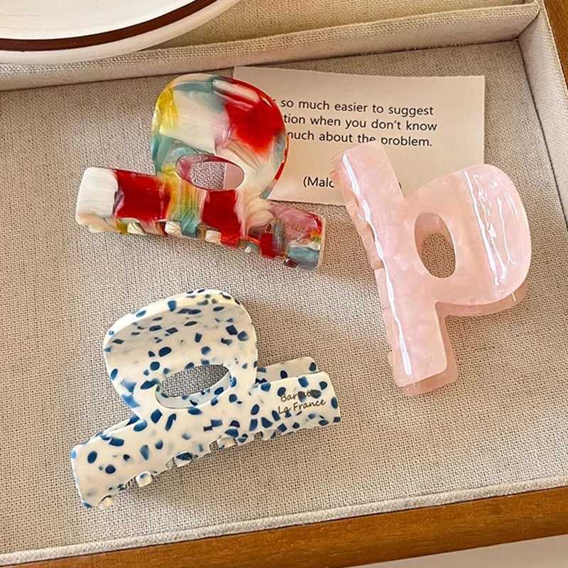 Vintage Acetate Print Small Hair Claw For Women Girl Sweet Hair Ornament High Grade Hair Accessories Claw Clip Hair Clip Hairpin H260328