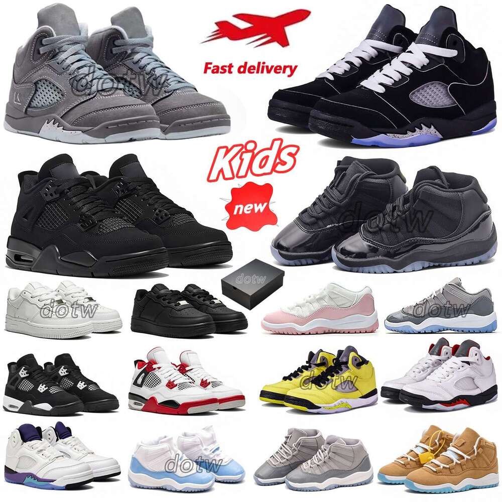 Designer Kids Shoes Basketball Shoes Red Black cats Toddler Sneakers Shoes Wolf grey Cool Grey University Blue Bred Boys Girls kids Shoes Designer Athletic Outdoor