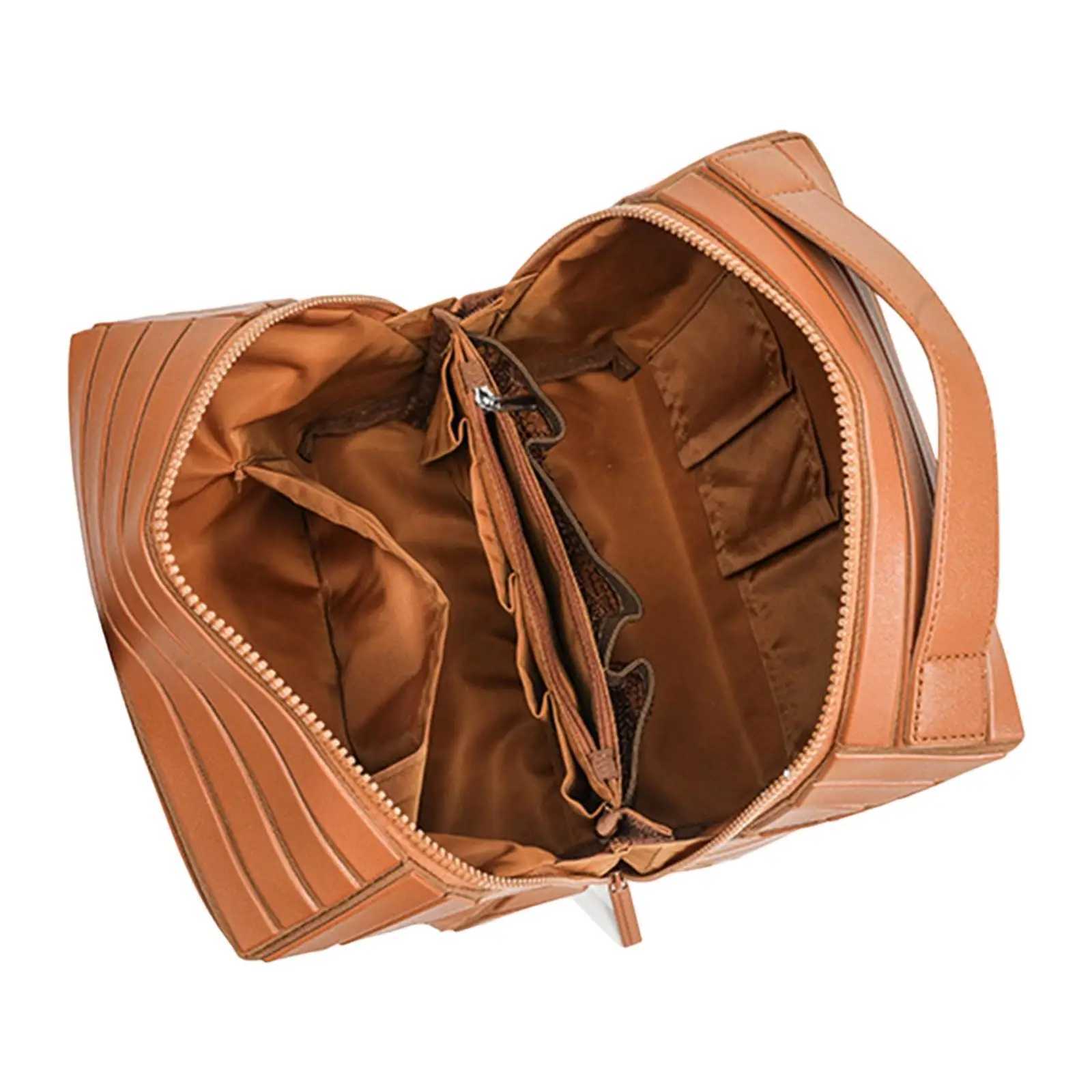 Makeup Bag Foldable Water Proof Makeup Organizer Large Capacity Travel Toiletries with Zip Closure Instantly Lays Flat Case D260328