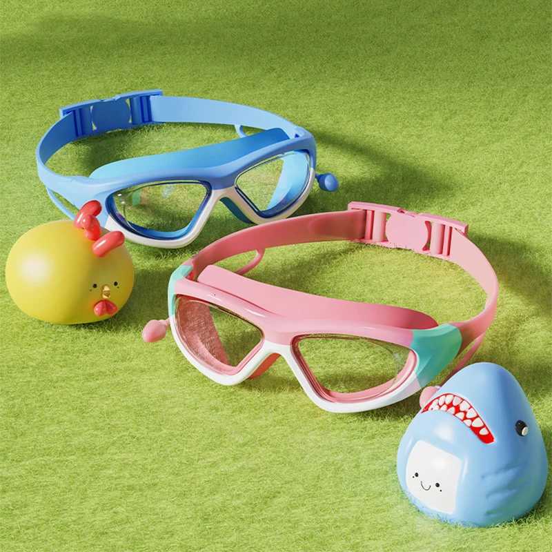 YUKE Large Frame Swimming Goggles for kids With Earplug Transparent Glasses Anti fog Waterproof Boys Girls Eyewear Children Z260328