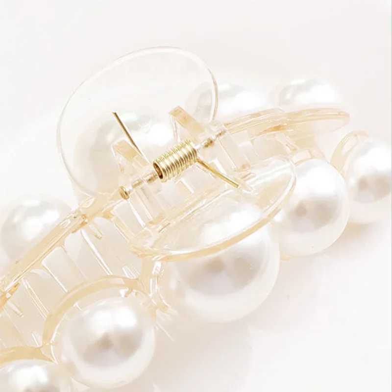 Elegant Hyperbole Big Pearls Acrylic Hair Claw Clips Big Size Makeup Hair Styling Barrettes for Women Hair Accessories H260328