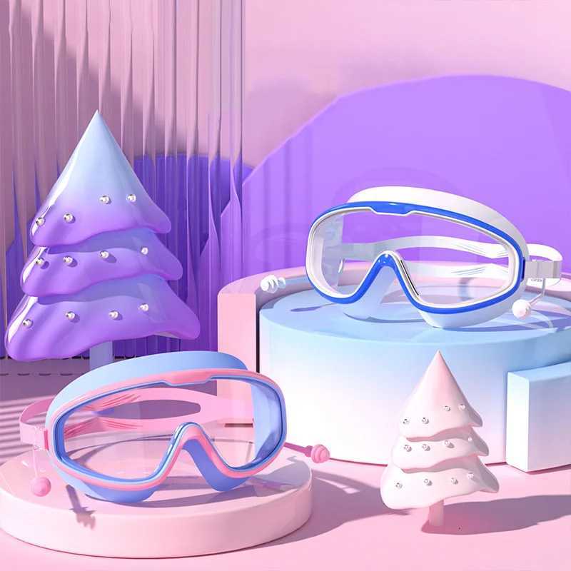 Professional Anti Fog Swimming Goggles with Earplugs Wide View Big Frame Diving Eyewear for Swimming Pool Durable Dive Glasses Z260328