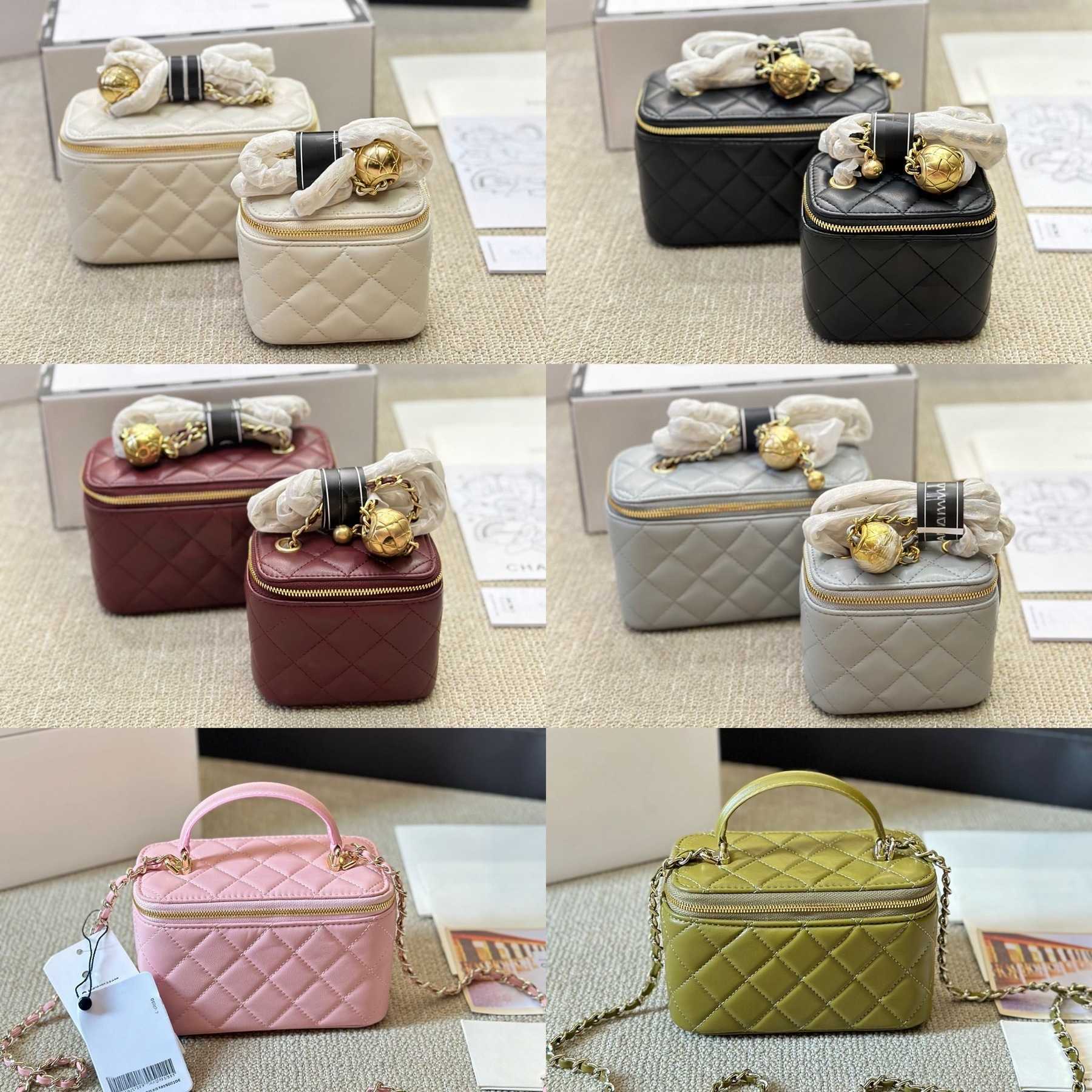 Hot cases Makeup bag Women Crossbody Handbags Designer Luxury red Mini Portable Box Cosmetic Lipstick Bag Sheepskin Black Ladies Fashion Small Big Purses