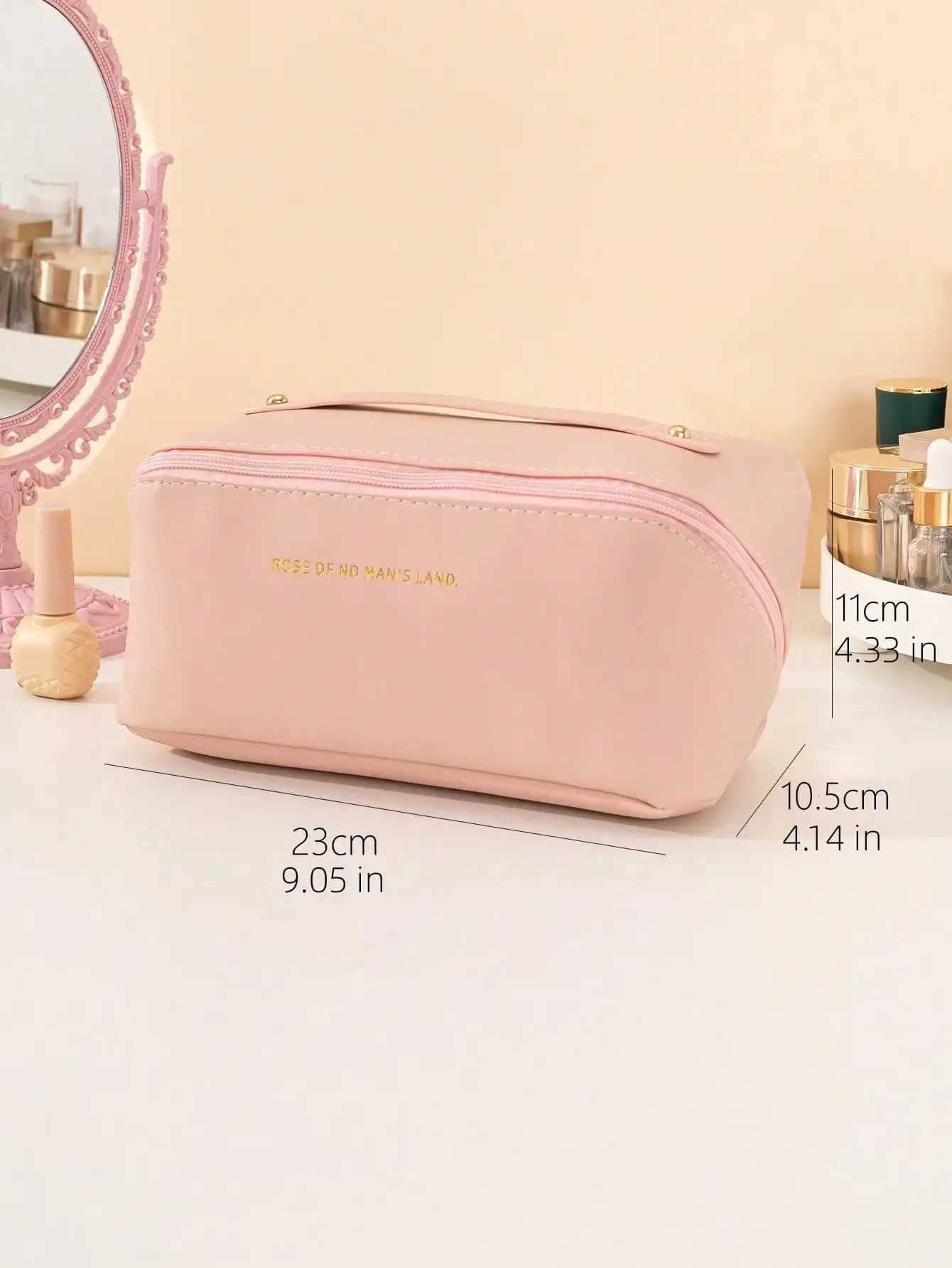 Portable Large Capacity PU Makeup Bag with Internal Organizers for Travel and Daily Use D260328