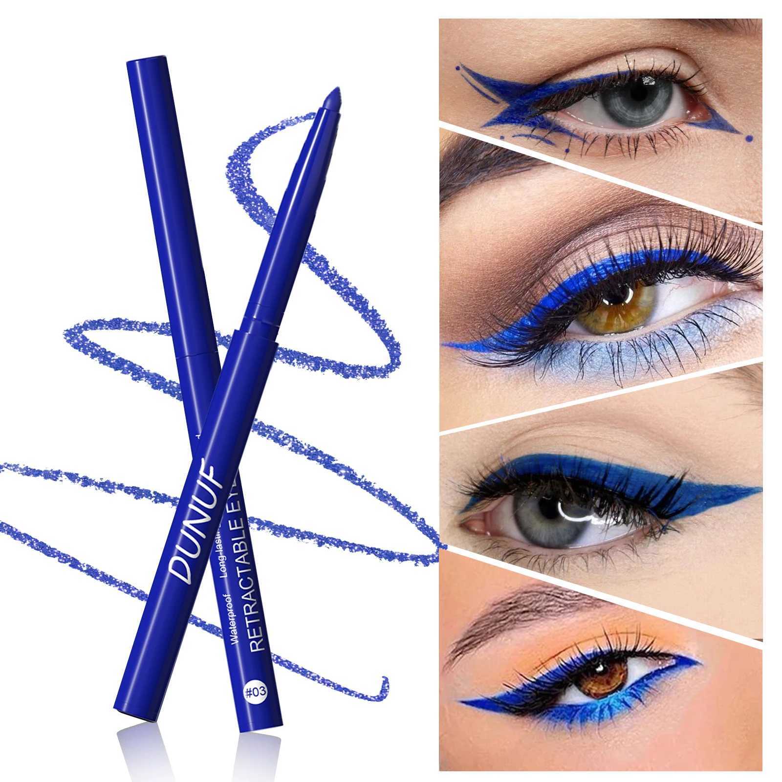 Waterproof Matte Blue Eyeliner Gel Pencil Ultra-fine Smooth Quick Dry Non-Smudge Easy Wear Black Brown White Eyeliner Pen Makeup H260328