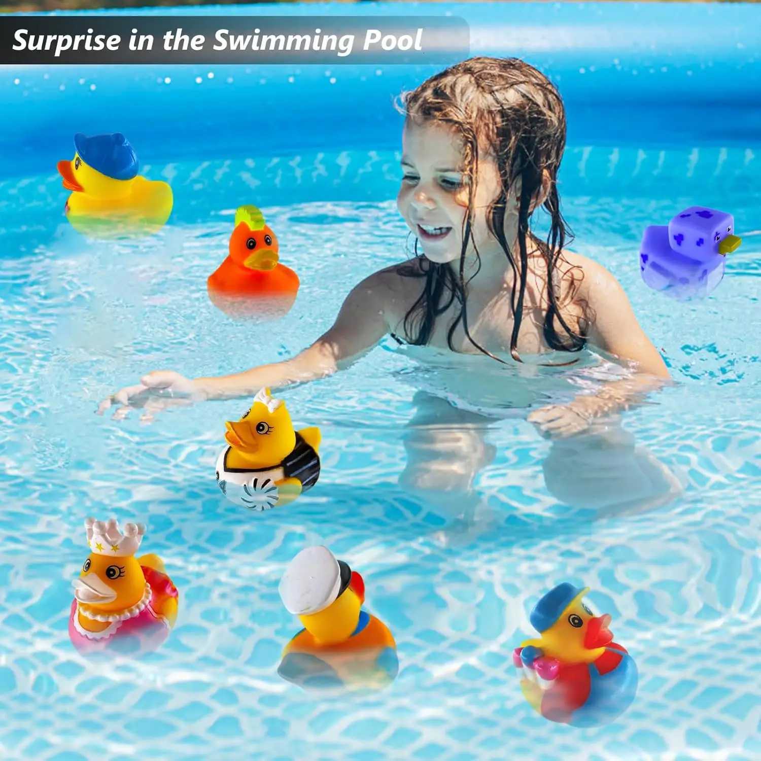 10-100PCSRubber Duck for Jeep Bath Toy Assortment Bulk Floater Duck for Kids Baby Shower Accessories Party Favors Birthday Z260328