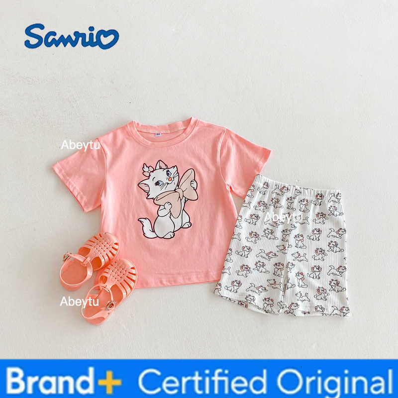 Sanrio Minnie T-shirt Shorts Two Piece Set Summer Girls Clothes Fashion Cartoon Cute Short Sleeve Suit Childrens Clothing Outfits H2603281