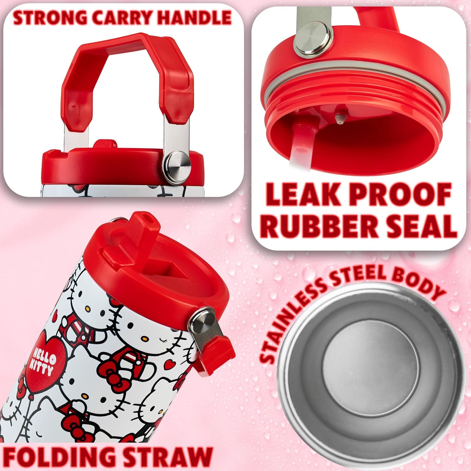 Get Trend Sanrio Tumbler Straw 30oz Teens Women Insulated Cup with Lid Travel Mug School Sports Kawaii Gifts for Girls Aop Hello Kitty