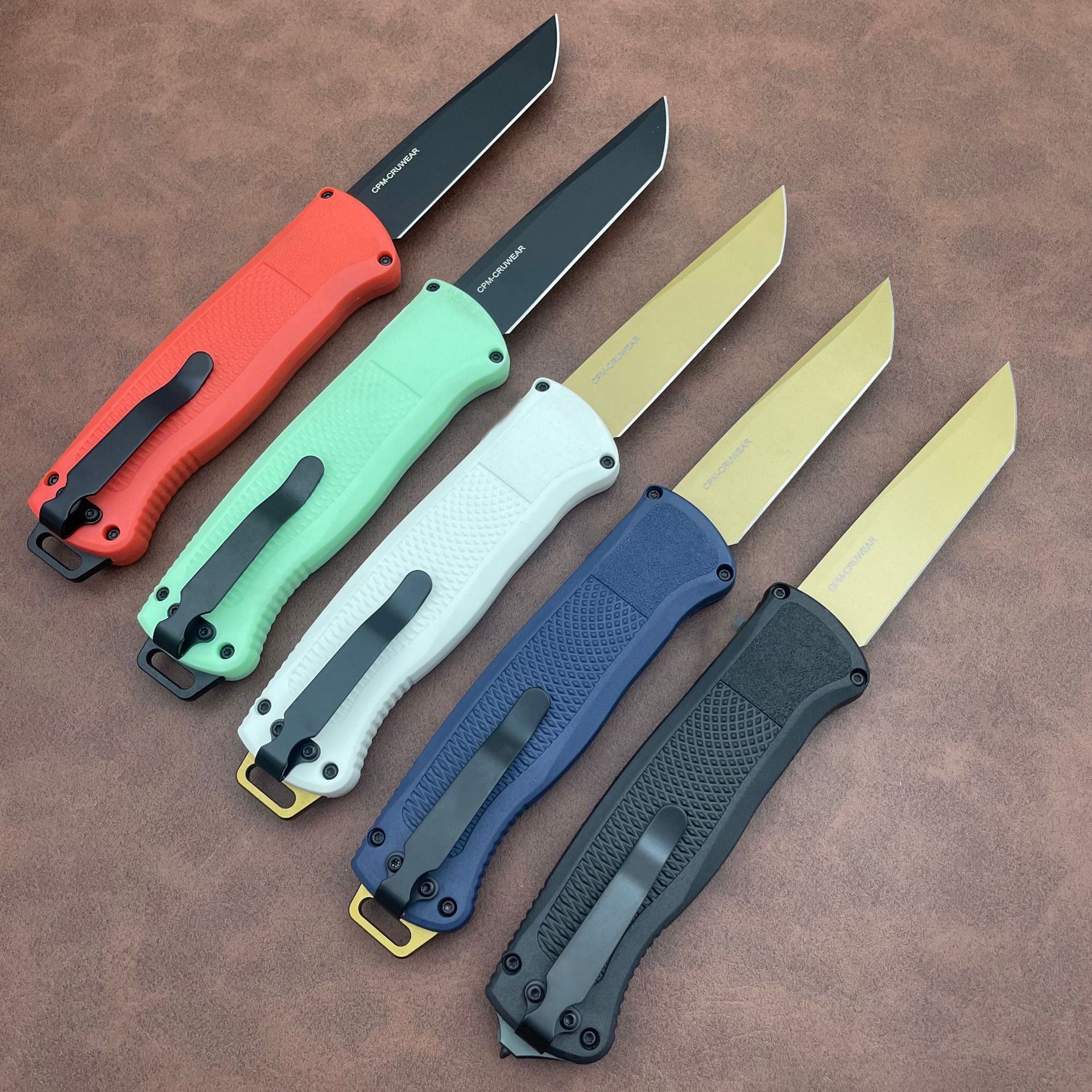5Models 5370FE Shootout Knife 3.50 CPM-CruWear Tanto Blade, Black CF-Elite Handles