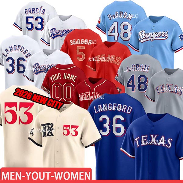 Texas Ranger Jersey 2026 city Custom Baseball Jerseys #5 Corey Seager Adolis Garcia Marcus Semien Jonah Heim Jersey