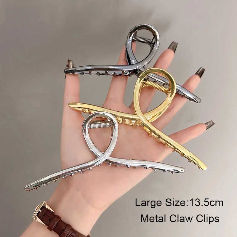 135cm Oversized Metal Claw Fashion Large Hollow Clip Hairpin Trendy Hairgrip Headwear For Girl Hair Accessories Gifts H260328