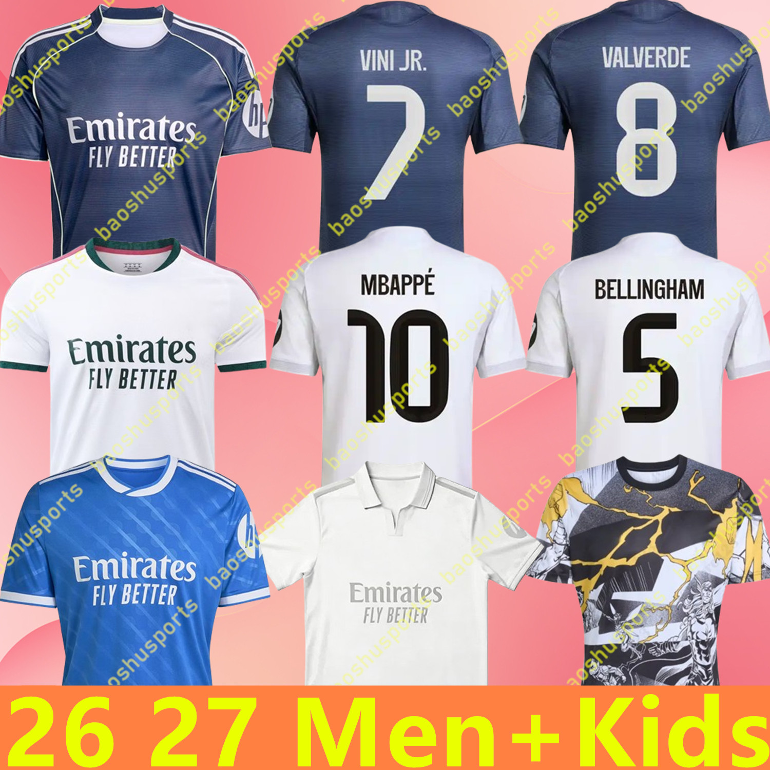 26 27 Reals MAdriD soccer jerseys 2025 2026 2027 4Th football shirt CAMAVINGA MBAPPE MODRIC VALVERDE TCHOUAMENI Fourth camiseta men kids uniforms VINI JR BELLINGHAM