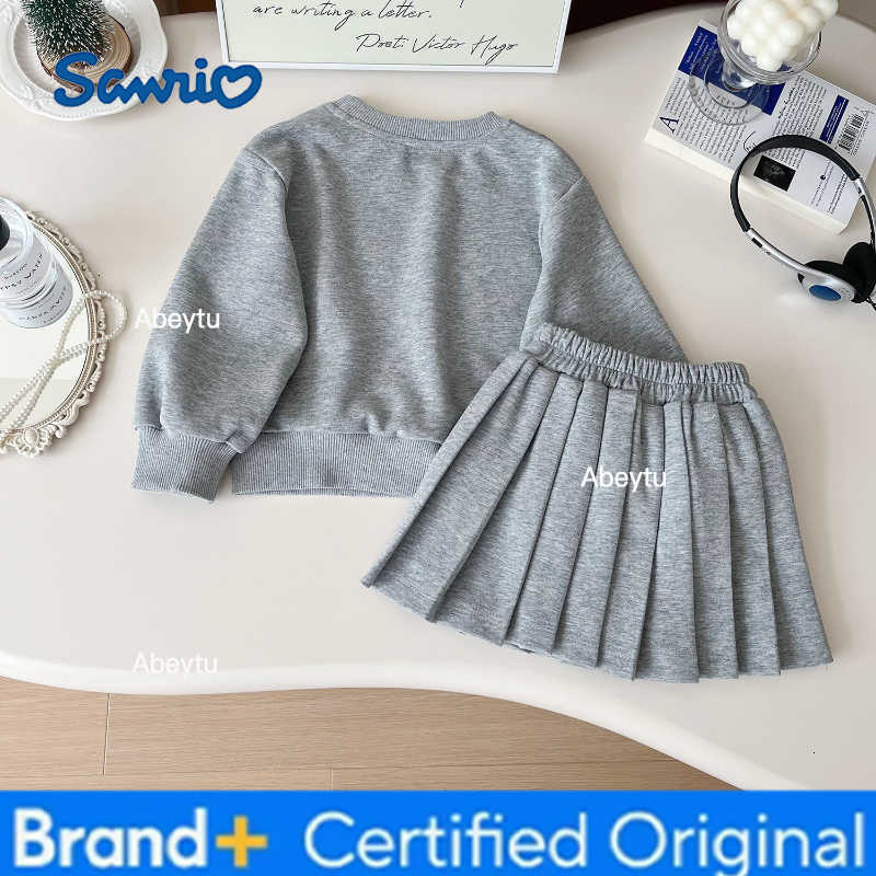 Sanrio Autumn Baby Girls Clothes Set Kid Hello Kitty Printed Sweatshirts Pullover TopPleated Skirt 2pc Children Preppy Style Tracksuit H2603281