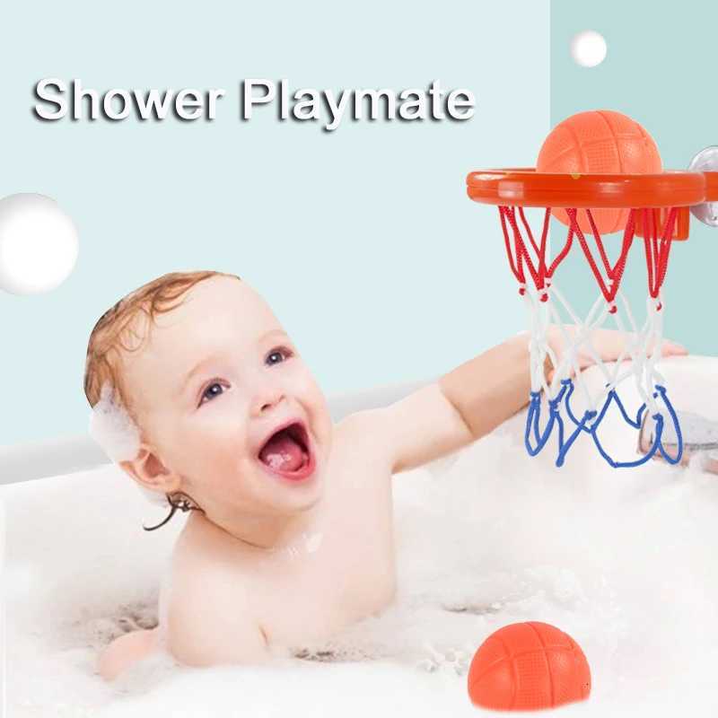 Baby Bath Toy Mini Shooting Basket Frame Toys Bathtub Shooting Basketball Play Water Game Toy Set with 3 Balls for Kids Children Z260328