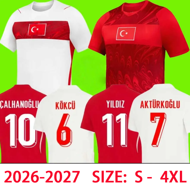 2026 World Cup Turkey Soccer Jersey DEMIRAL Kokcu 2025 Calhanoglu YILDIZ Turkiye national football team Football Shirts HAKAN Men Uniforms kids kits ARDA GULER595
