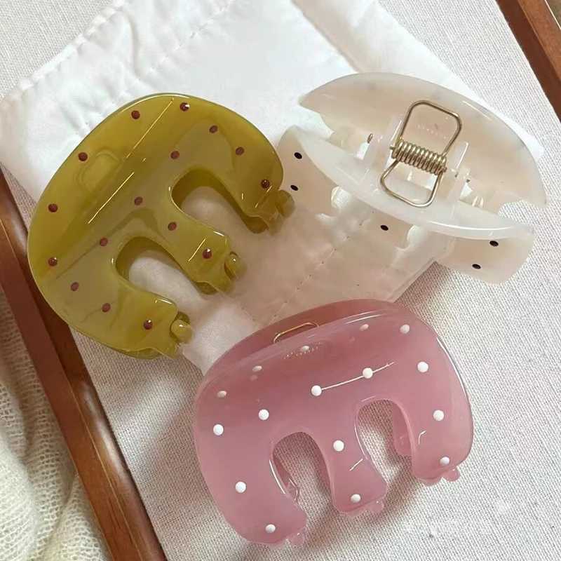 New Style Polka Dot Hair Claw M-Shaped Classic Claw Clips Elegant Hairpin Shark Clips Hair Accessories for Women Girls H260328