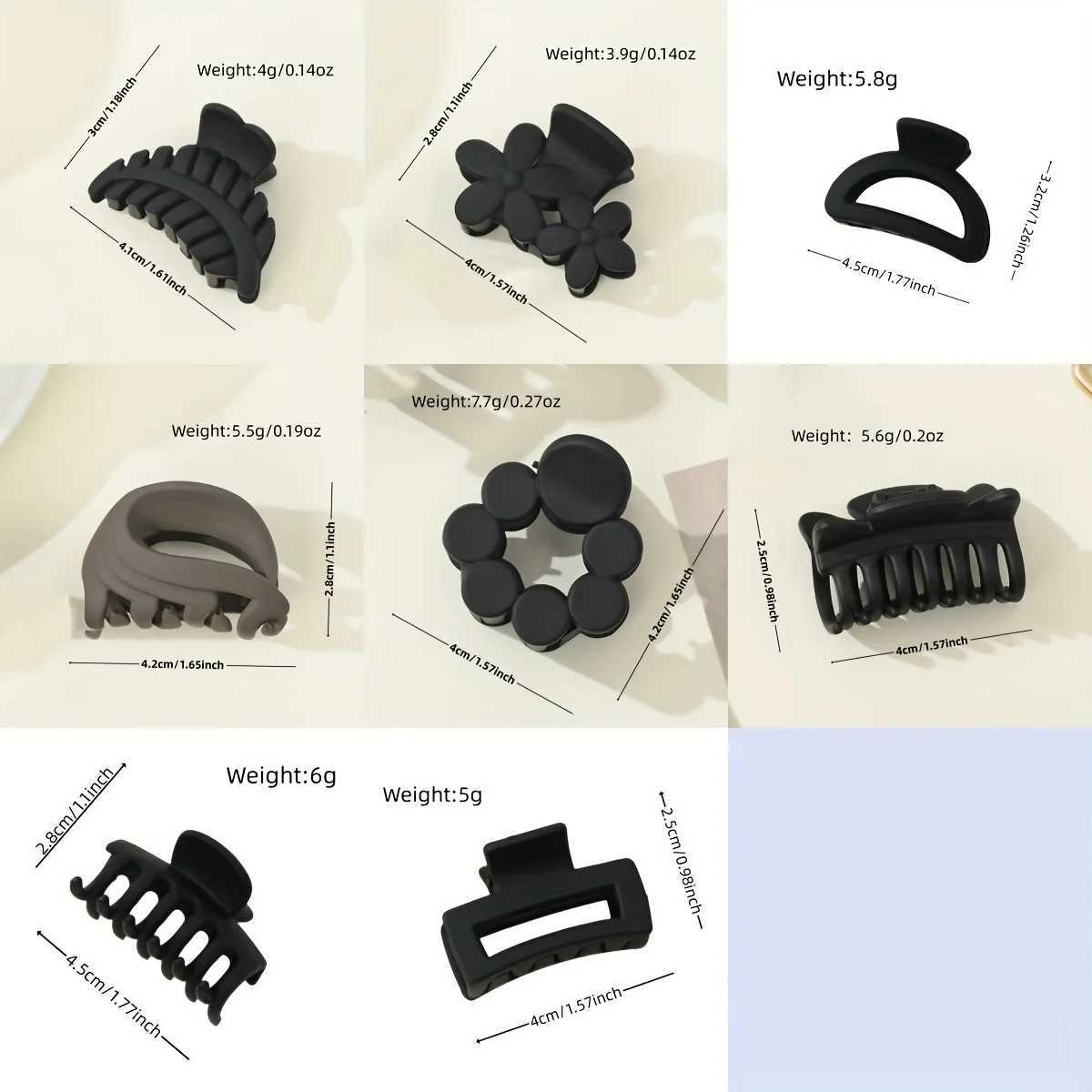 3pcs Matte Hair Claw Clip Simple Style Shark Claw Clips Solid Color Hair Claw Elegant Hair Clips For Women H260328