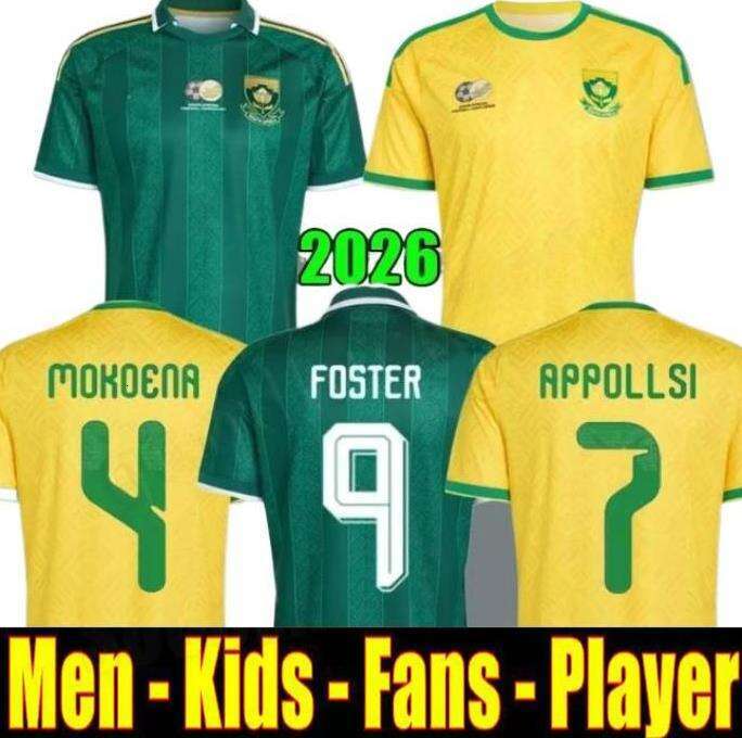 2026 world cup South Africa Soccer Jerseys 26 27 National Team FOSTER APPOLLIS MOKOENA MBATHA MAKGOPA RAYNERS MOFOKENG Football shirt Men Home Yellow uniform