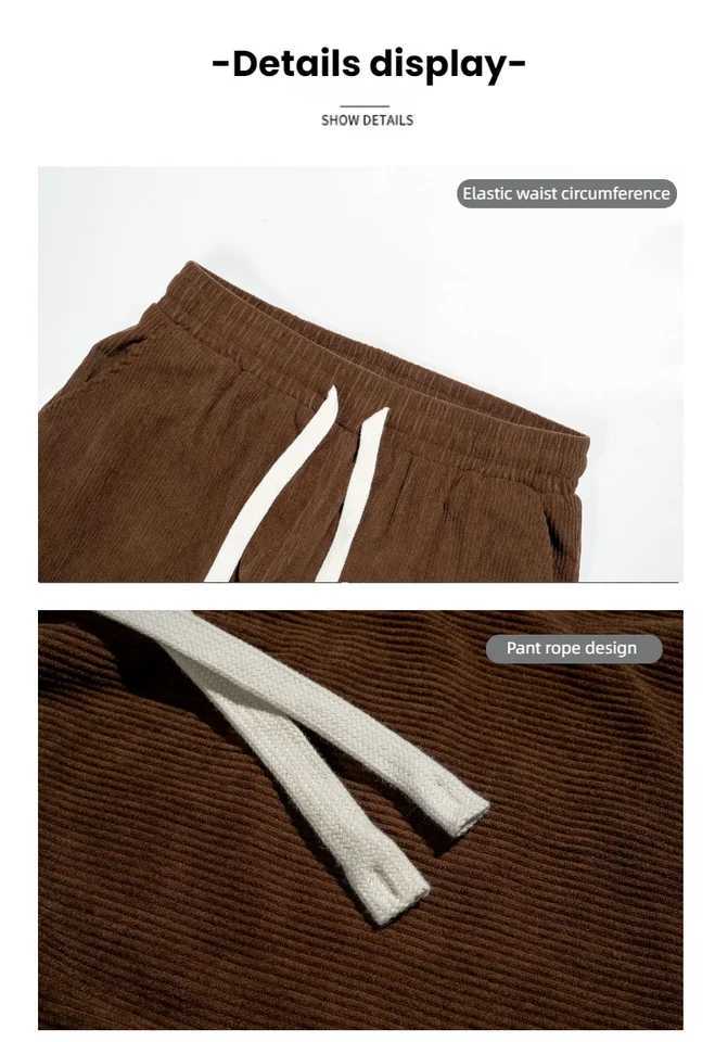 Autumn and Winter Large Size Mens Corduroy Casual Trousers Outdoor Sports Casual Trousers Versatile Straight-Leg Trousers with Thick Fabric M260328