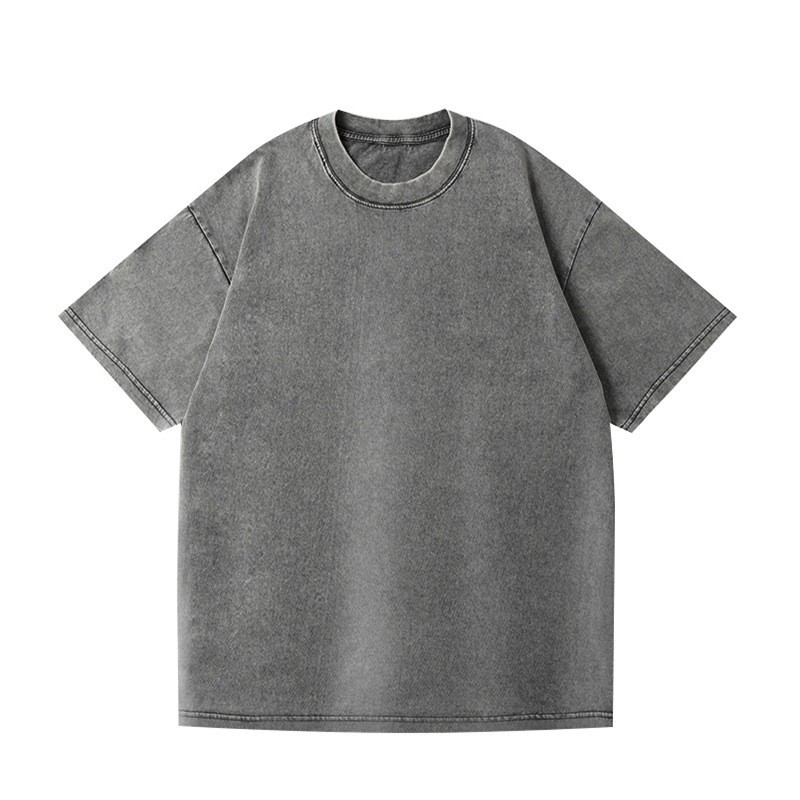 Vintage Washed Heavyweight Cotton T-Shirt | American Style Short Sleeve, Streetwear Brand, 230g Loose Drop Shoulder Oversized Sand Wash Tee