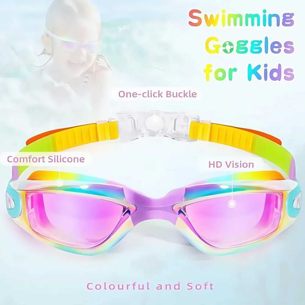 Pink Swimming Goggles for Kids Anti-Fog UV-Protective Waterproof Ages 3-15 Childrens Swimming Goggles Z260328