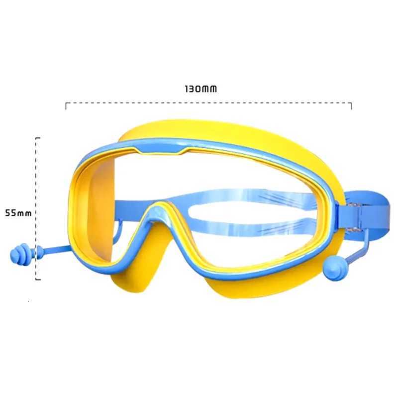 Professional Anti Fog Swimming Goggles with Earplugs Wide View Big Frame Diving Eyewear for Swimming Pool Durable Dive Glasses Z260328