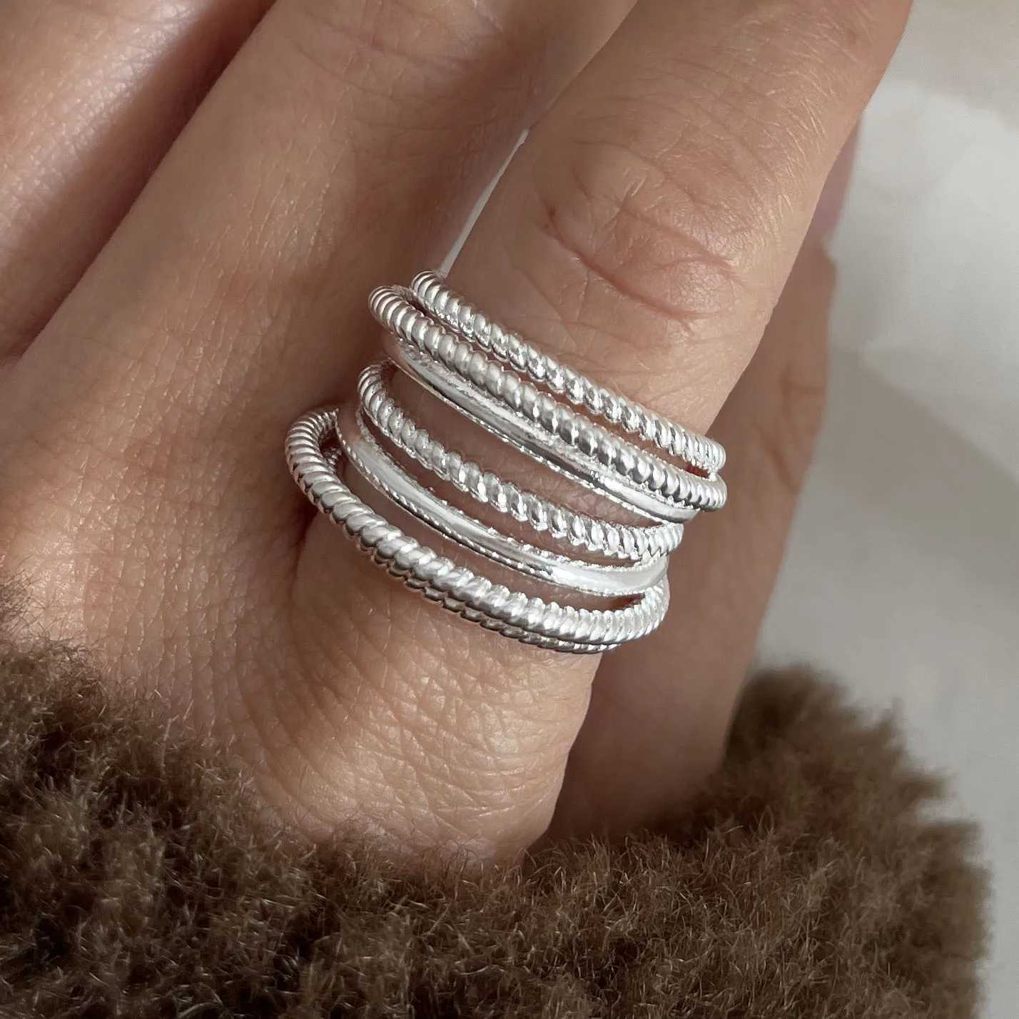 925 Sterling Silver Rings for Women Couple Minimalist Handmade Simple Wide Interware Ring Party Jewelry Gift Prevent Allergy H260328