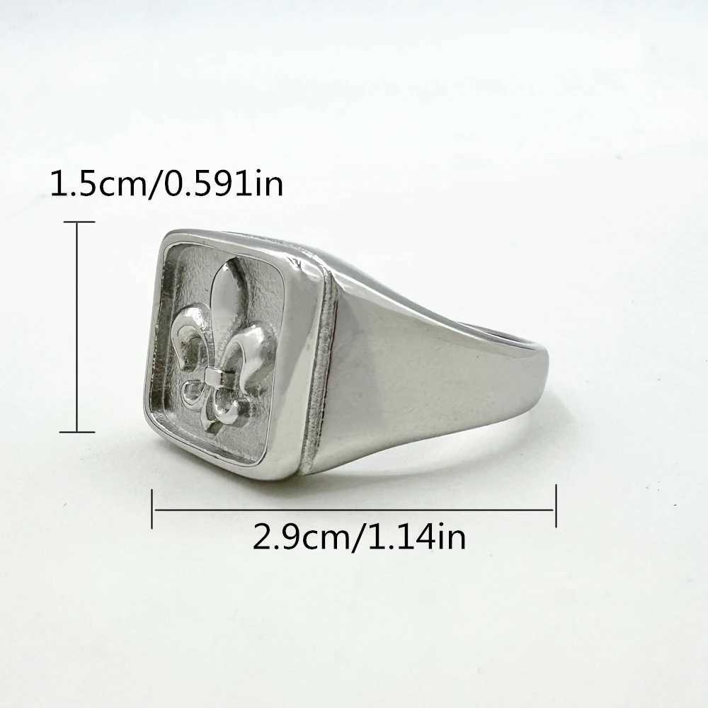 New Iris Flower Solid Ring 316L Stainless Steel Jewelry Punk Polishing Spear Ring Size 6-12 H260328