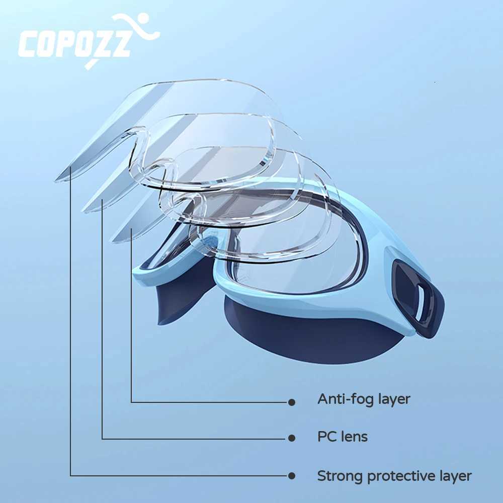 COPOZZ Professional Big Frame Kids Swimming Goggles Anti Fog Wide View Swimming Gear for Boys Girls Children Glasses Eyewear Z260328