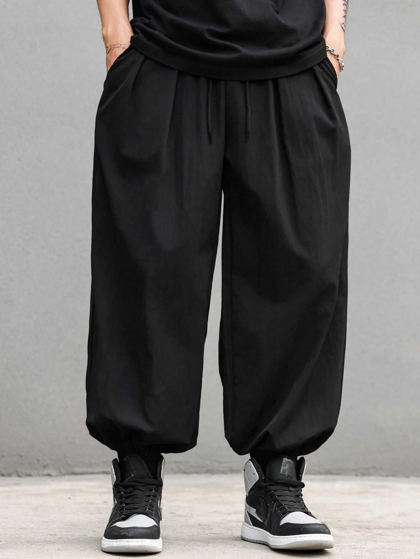 plus Size Mens Casual Trendy Long Pants Loose Fit for Daily Outings And Outdoor Sports M260328