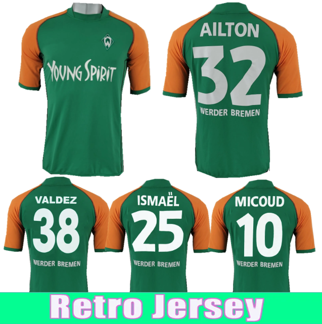 2003 2004 SV Werder Bremen retro soccer jerseys 03 04 Ailton KLASNIC MICOUD Valdez vintage classic football shirt