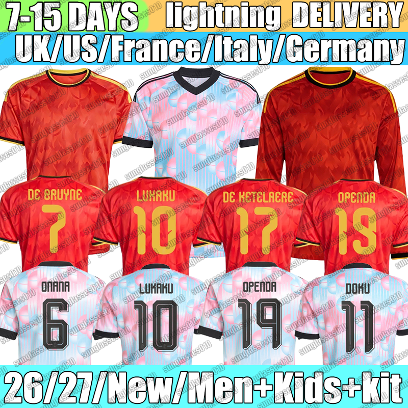 2026 Belgium Jersey DE BRUYNE Carrasco BAKAYOKO VERTONGHEN Soccer Jerseys DOKU LUKAKU Castagne ONANA OPENDA TIELEMANS football shirt Fans Player Men kids kit