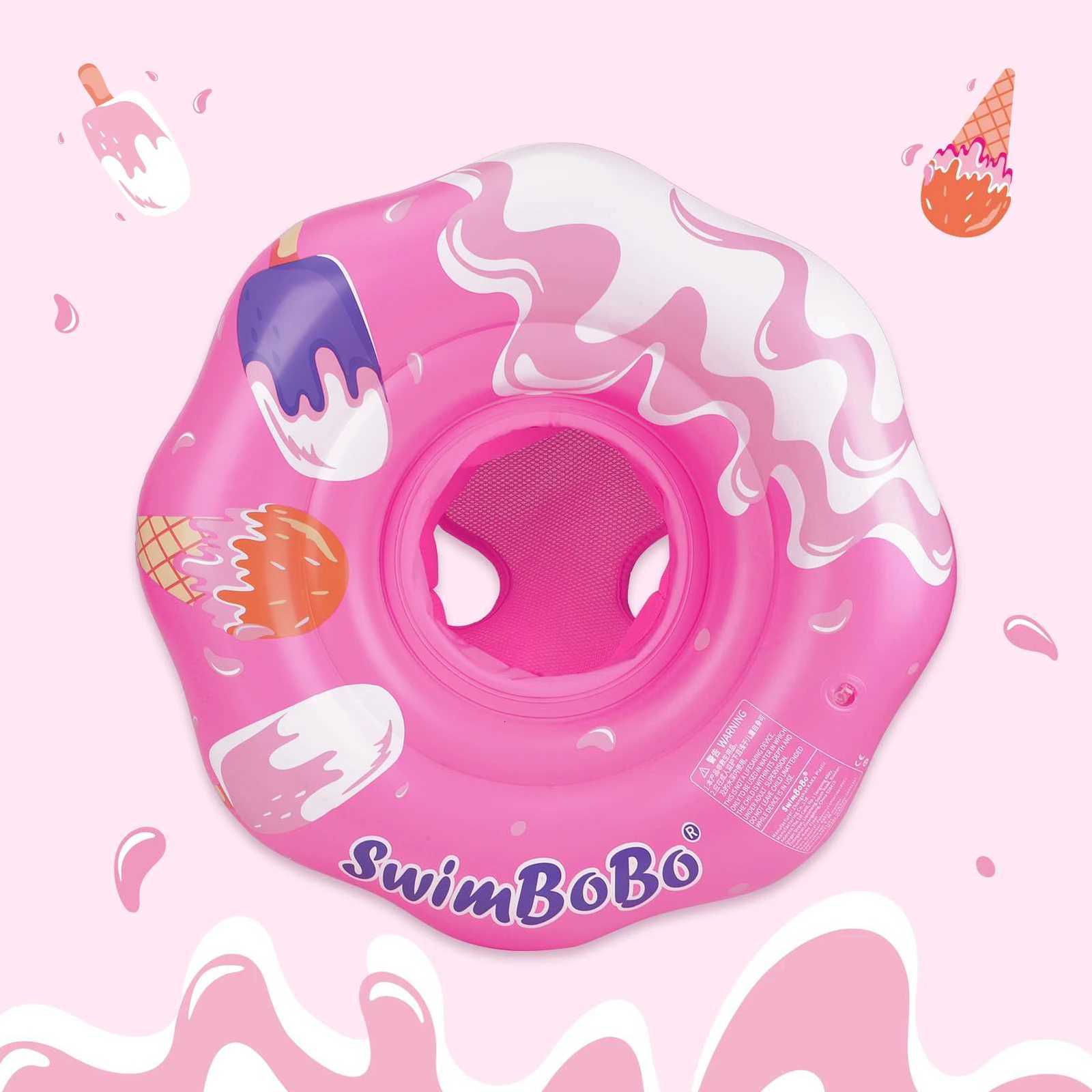 Swimbobo Pink Baby Seat Floating Ring Water Toy Children Thicken Safety PVC Inflatable Swimming Rings For Pool Summer Portable Z260328
