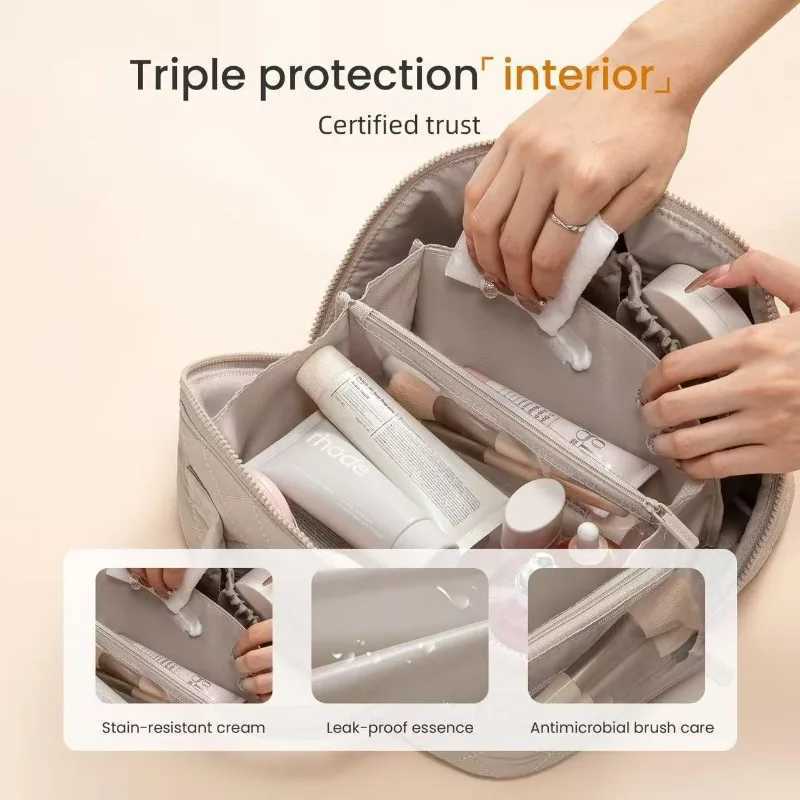 1pcs Large-Capacity Handheld Portable Makeup Bag Outdoor Travel Toiletry Organizer Pouch Cosmetic and Skincare Storage Bag D260328
