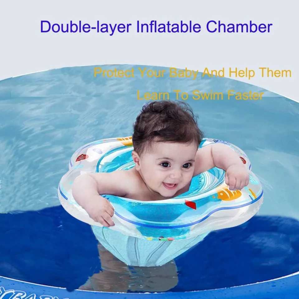 Baby Swimming Lifebuoy Baby Swimming Bath Swimming Training Environmental Safety Double Airbag Blue Swimming Ring Z260328