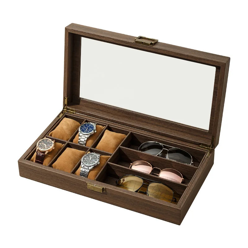 Wooden 2/3/6/10/12 Grids Watch Box Watch Organizers Wood Holder Boxes for Men Women Watches Jewelry Display 260327